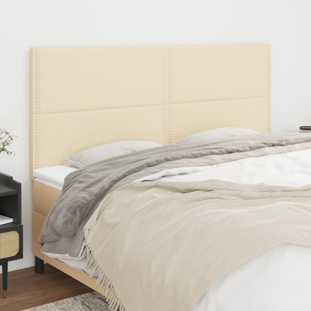 Kopfteil Creme 180x5x118/128 cm Stoff