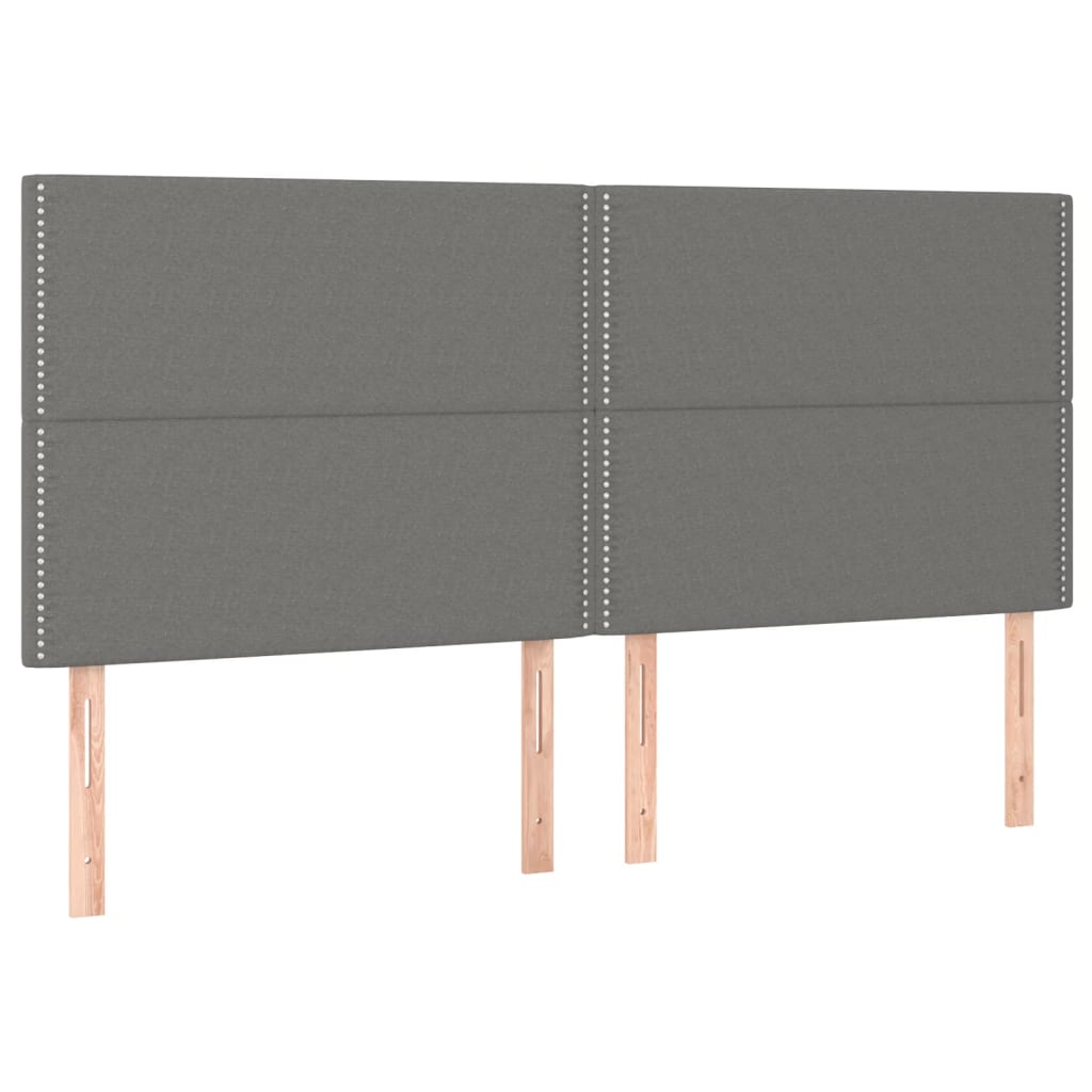 Kopfteil Dunkelgrau 200 x 5 x 118/128 cm Stoff