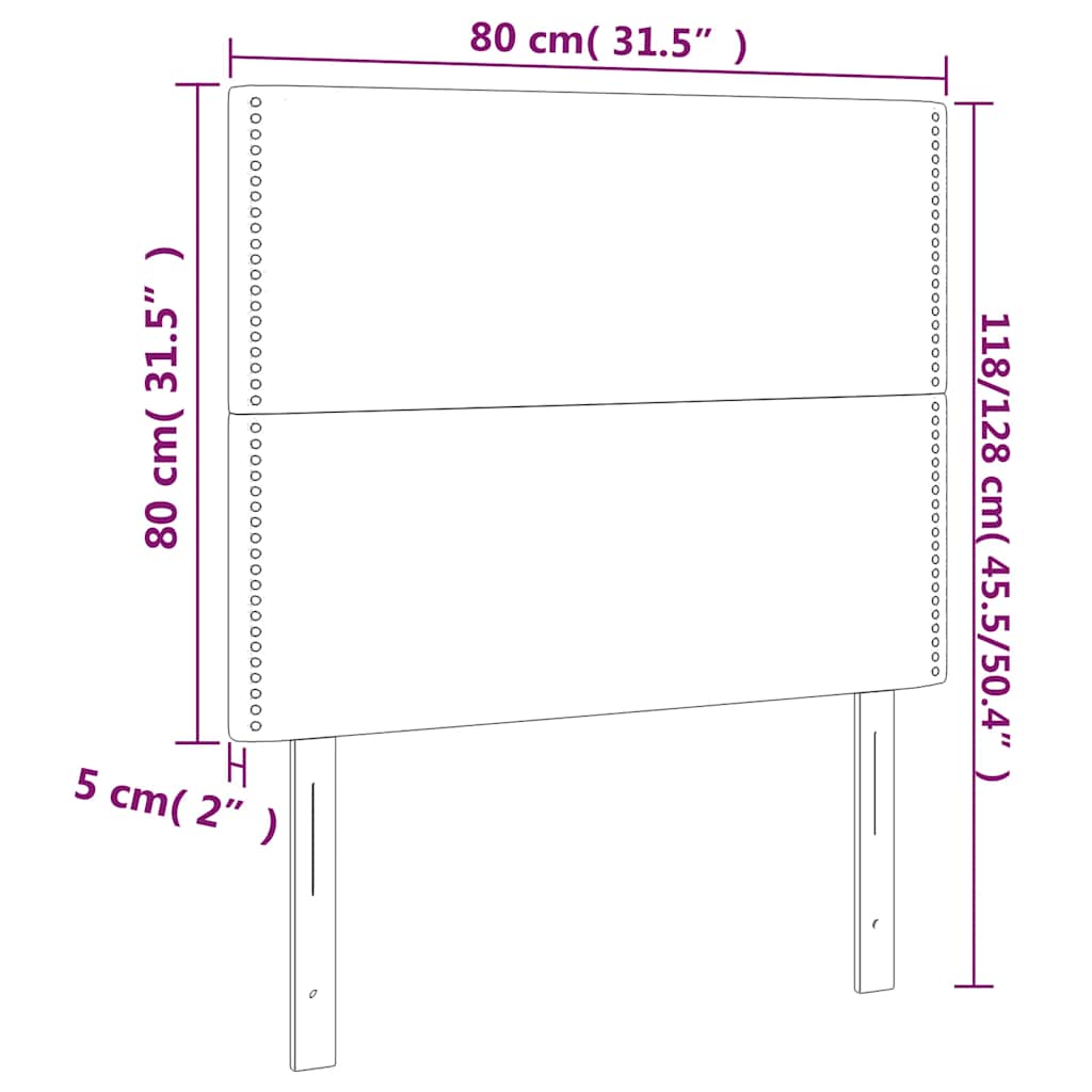 Kopfteil Dunkelblau 80x5x118/128 cm Samt
