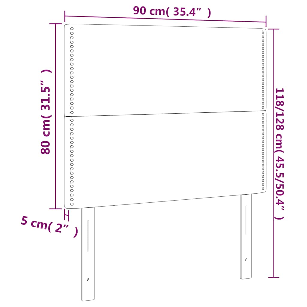 Kopfteil Dunkelgrün 90x5x118/128 cm Samt