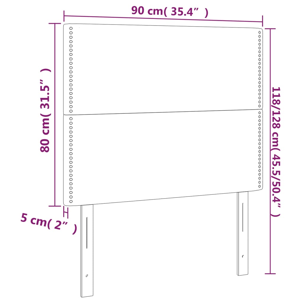 Kopfteil Rosa 90x5x118/128 cm Samt
