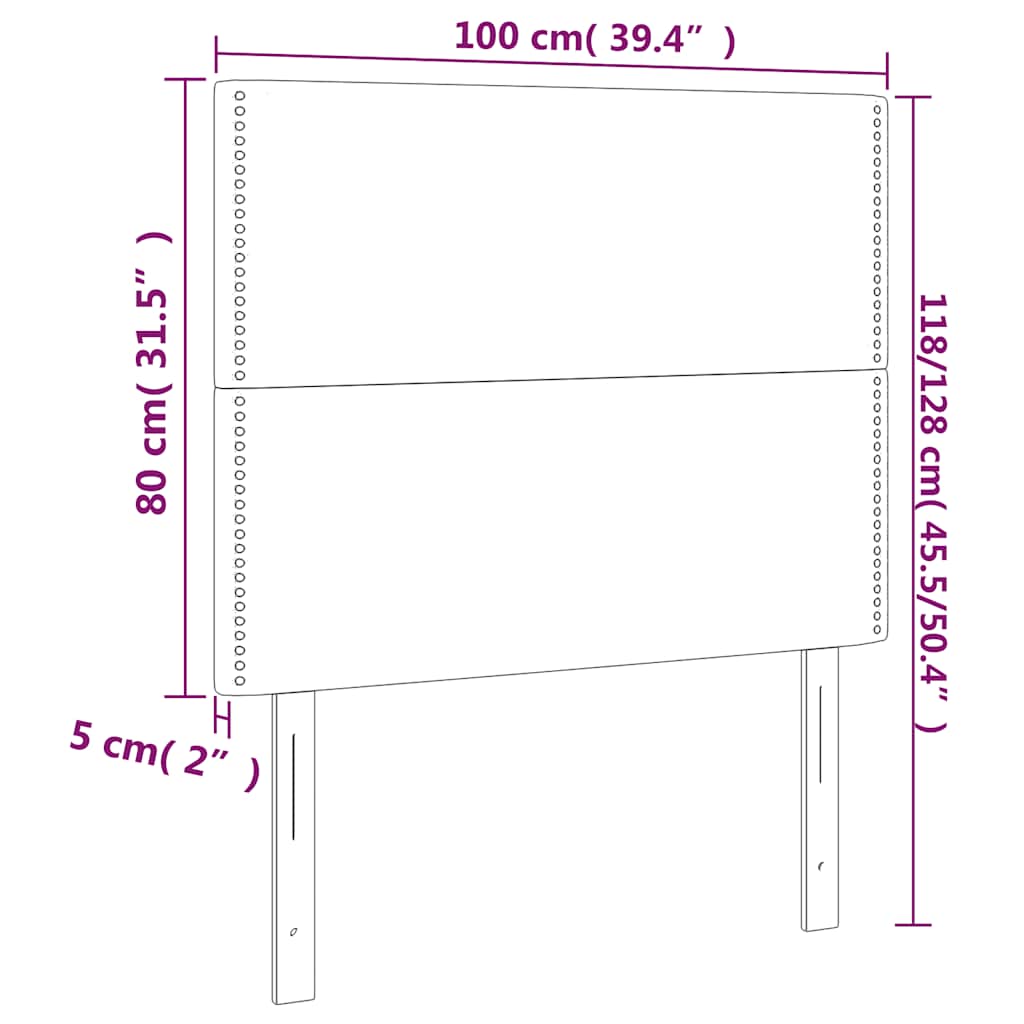 Kopfteil Dunkelblau 100x5x118/128 cm Samt