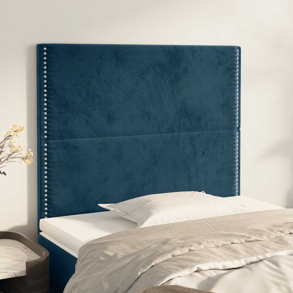 Kopfteil Dunkelblau 100x5x118/128 cm Samt