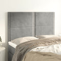 Kopfteil Hellgrau 144x5x118/128 cm Samt
