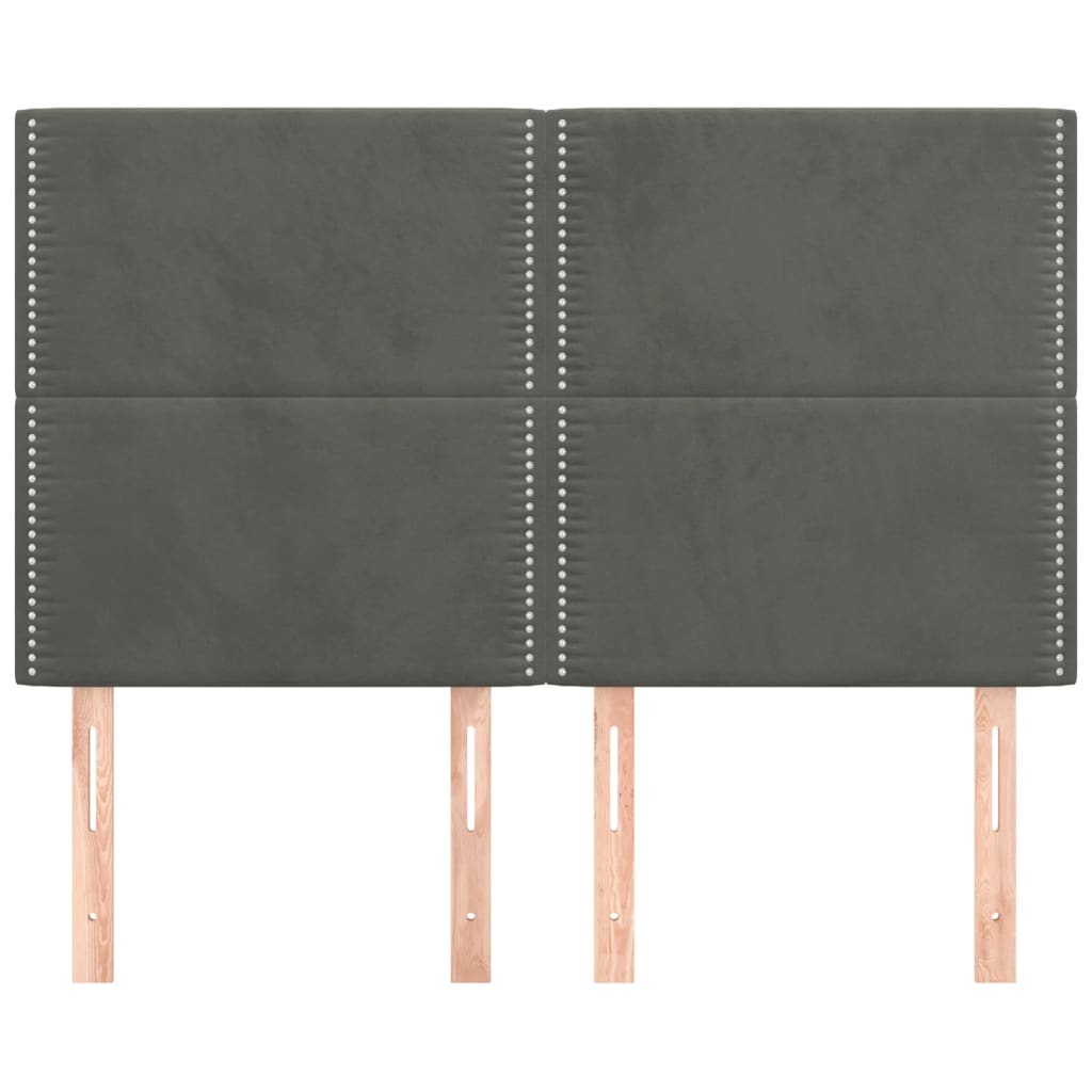 Kopfteil Dunkelgrau 144 x 5 x 118/128 cm Samt