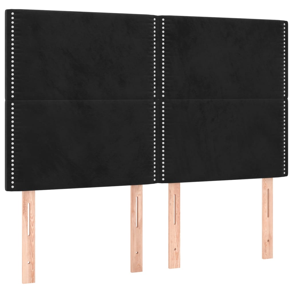 Kopfteil Schwarz 144x5x118/128 cm Samt