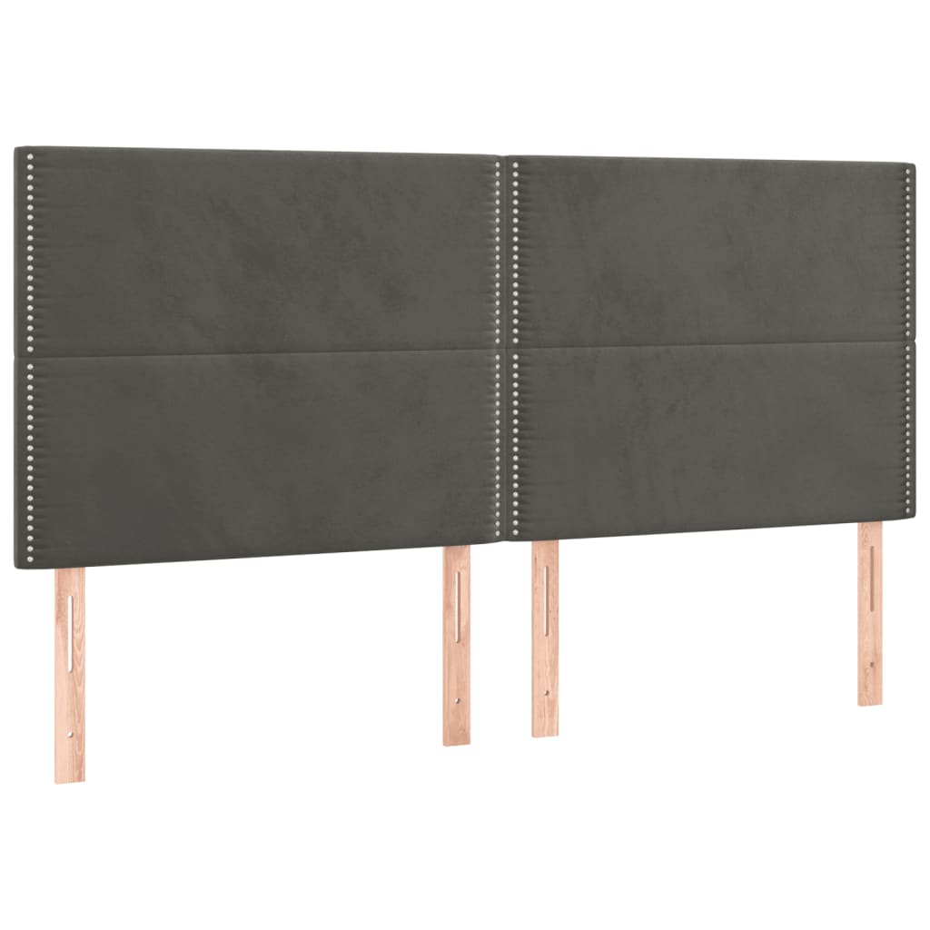 Kopfteil Dunkelgrau 160 x 5 x 118/128 cm Samt