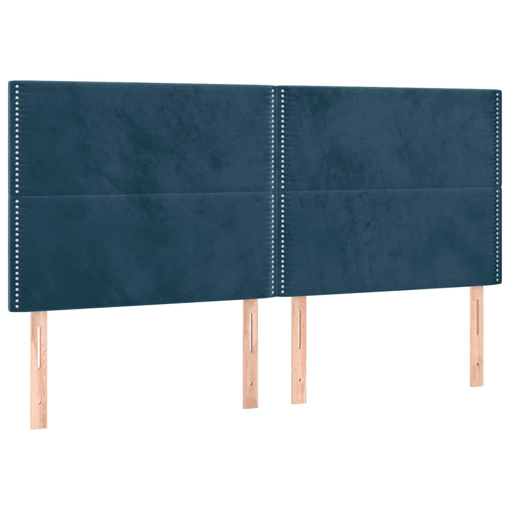 Kopfteil Dunkelblau 160 x 5 x 118/128 cm Samt