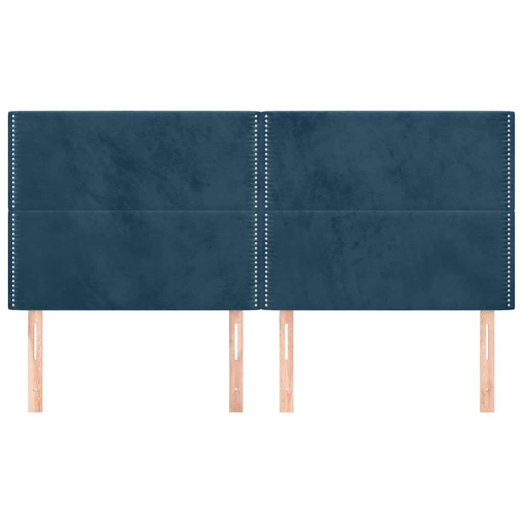 Kopfteil Dunkelblau 160 x 5 x 118/128 cm Samt