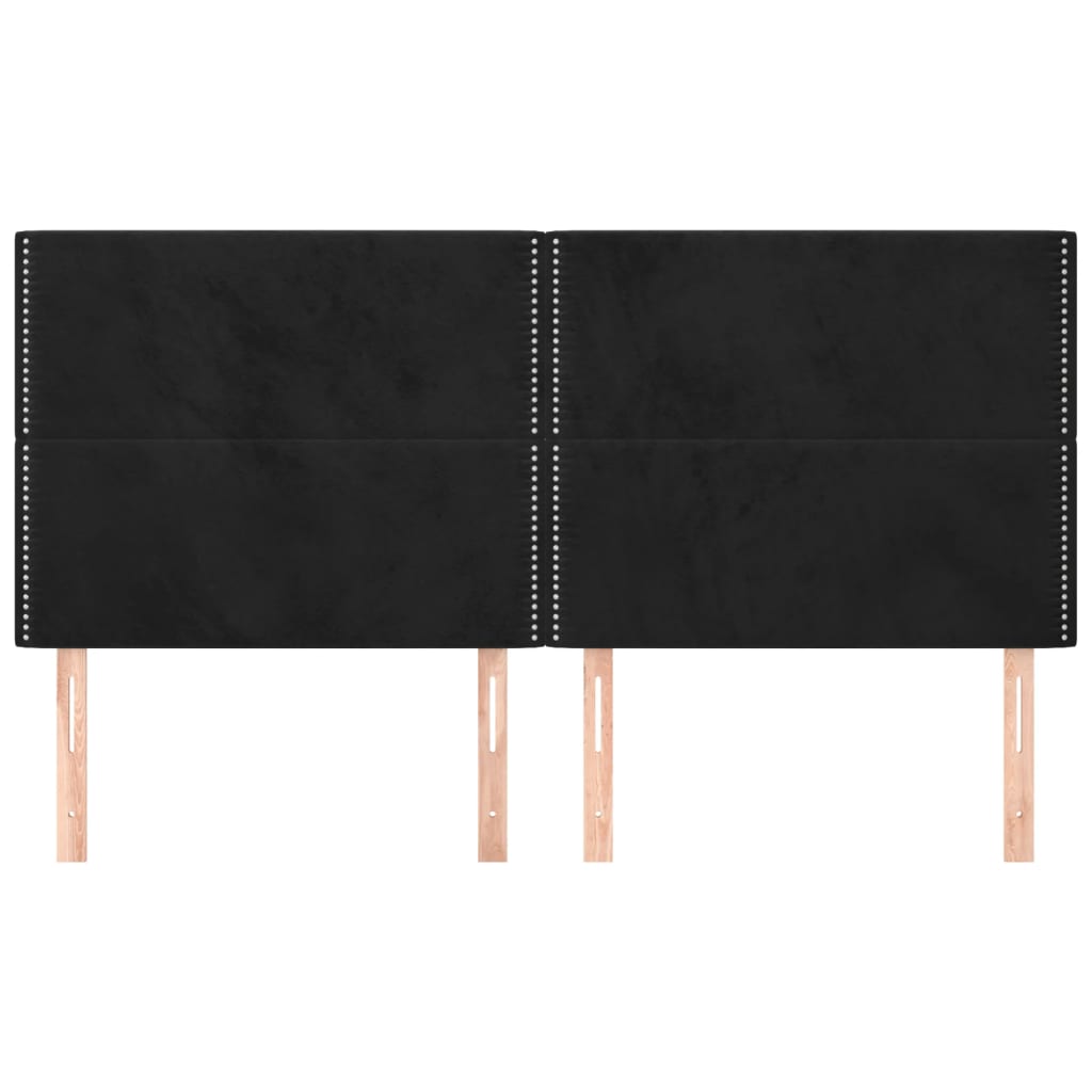 Kopfteil Schwarz 180x5x118/128 cm Samt