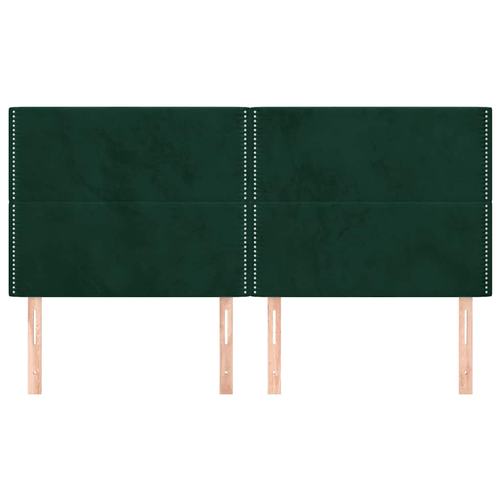 Kopfteil Dunkelgrün 200 x 5 x 118/128 cm Samt