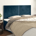 Kopfteil Dunkelblau 200 x 5 x 118/128 cm Samt