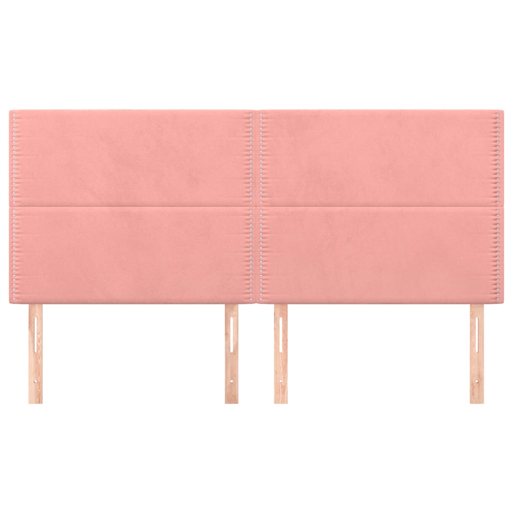 Kopfteil Rosa 200 x 5 x 118/128 cm Samt