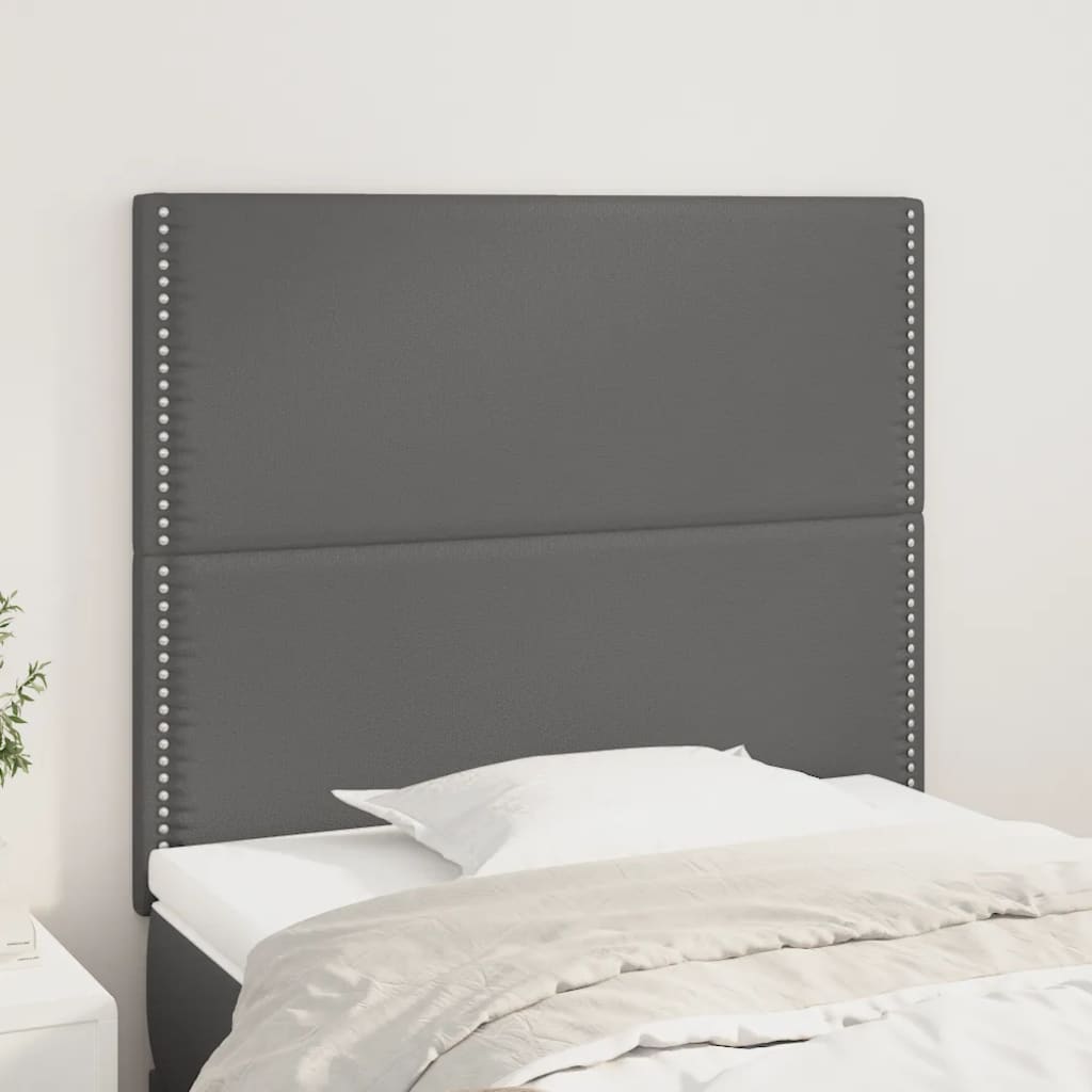 Kopfteil Grau 90x5x118/128 cm Kunstleder