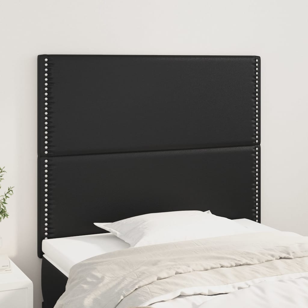 Kopfteil Schwarz 100x5x118/128 cm Kunstleder