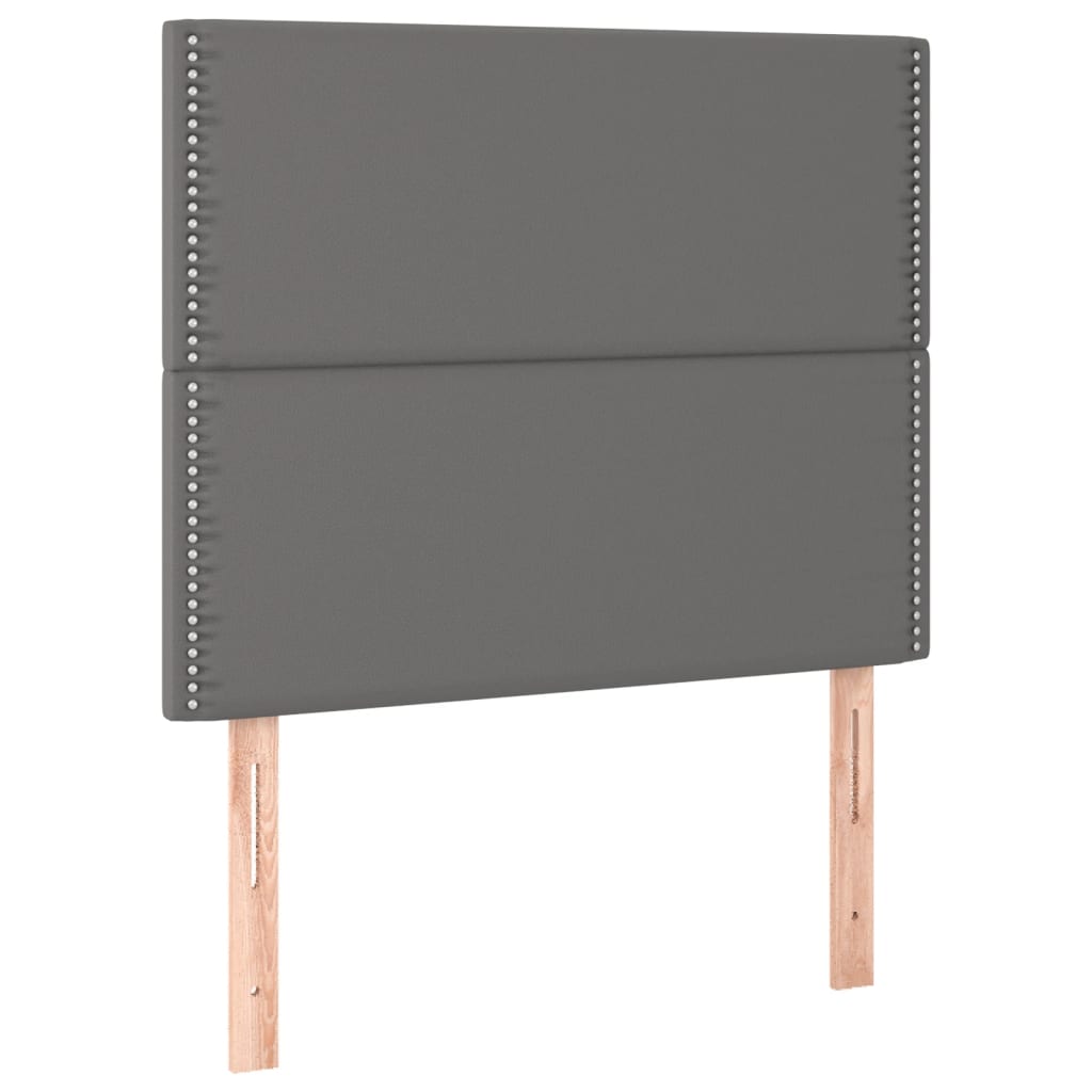 Kopfteil Grau 100x5x118/128 cm Kunstleder