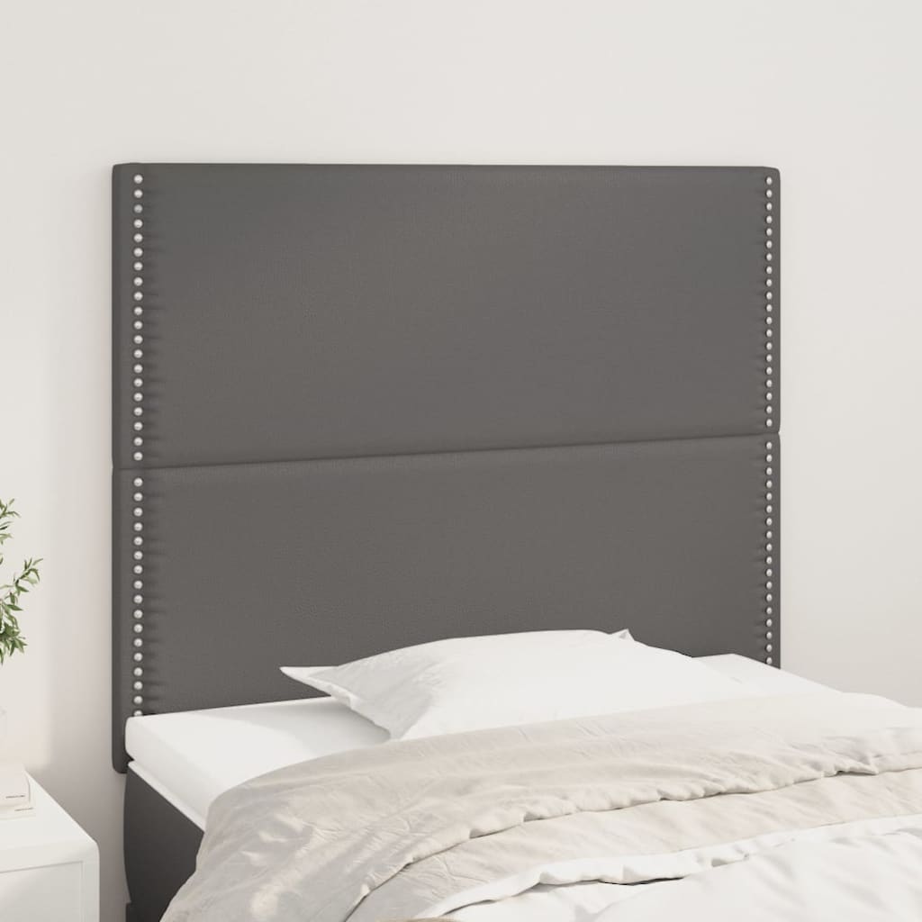 Kopfteil Grau 100x5x118/128 cm Kunstleder