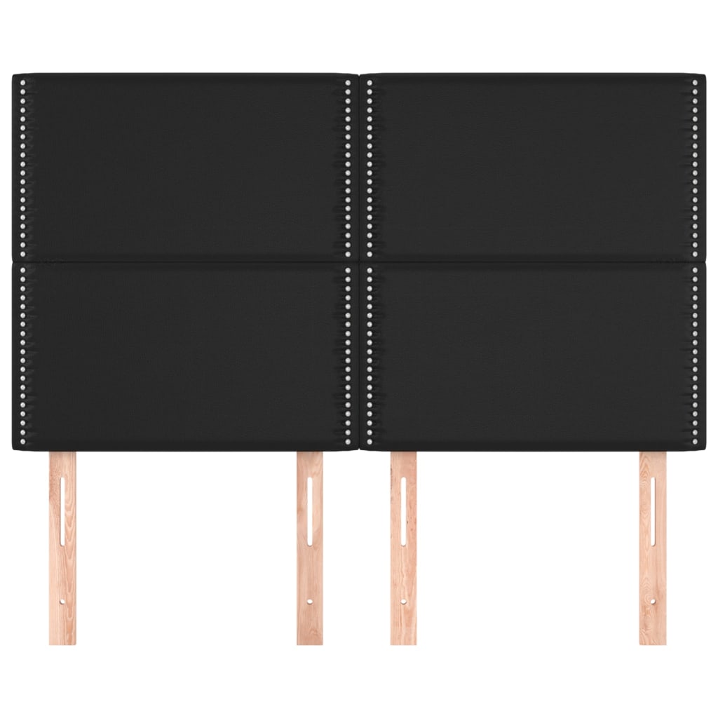 Kopfteil Schwarz 144x5x118/128 cm Kunstleder