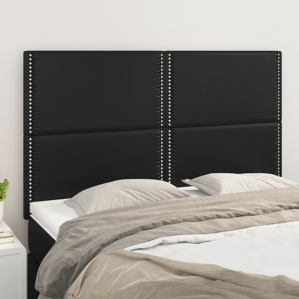 Kopfteil Schwarz 144x5x118/128 cm Kunstleder