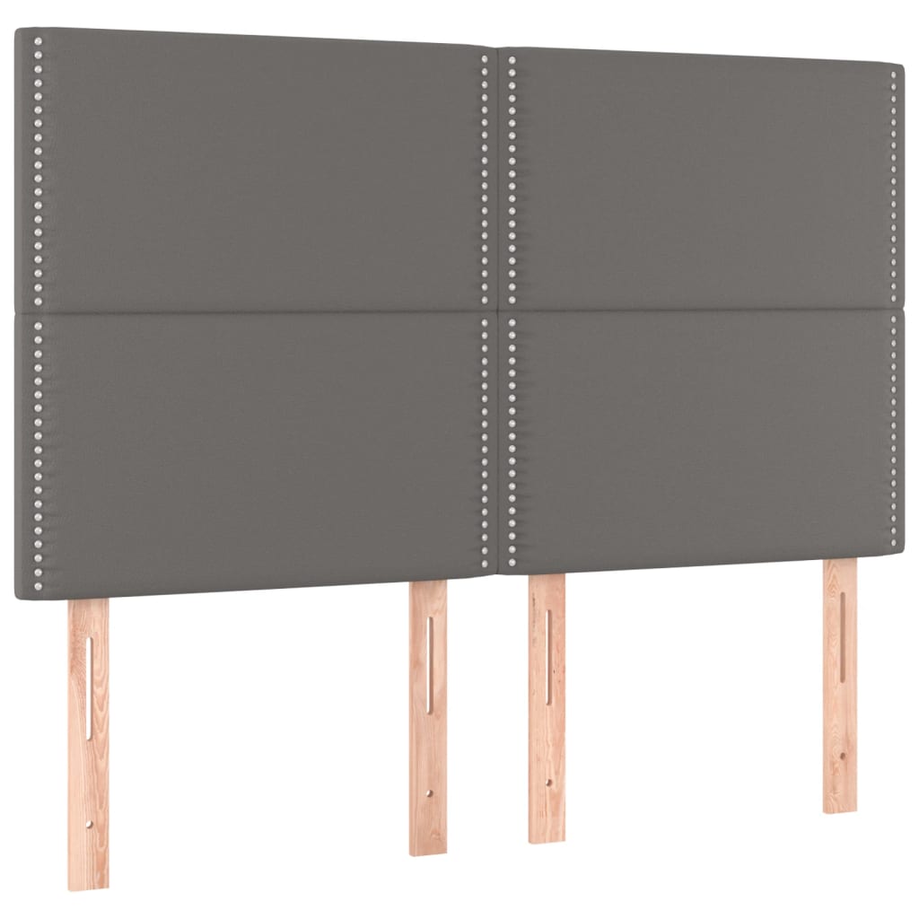 Kopfteil Grau 144x5x118/128 cm Kunstleder