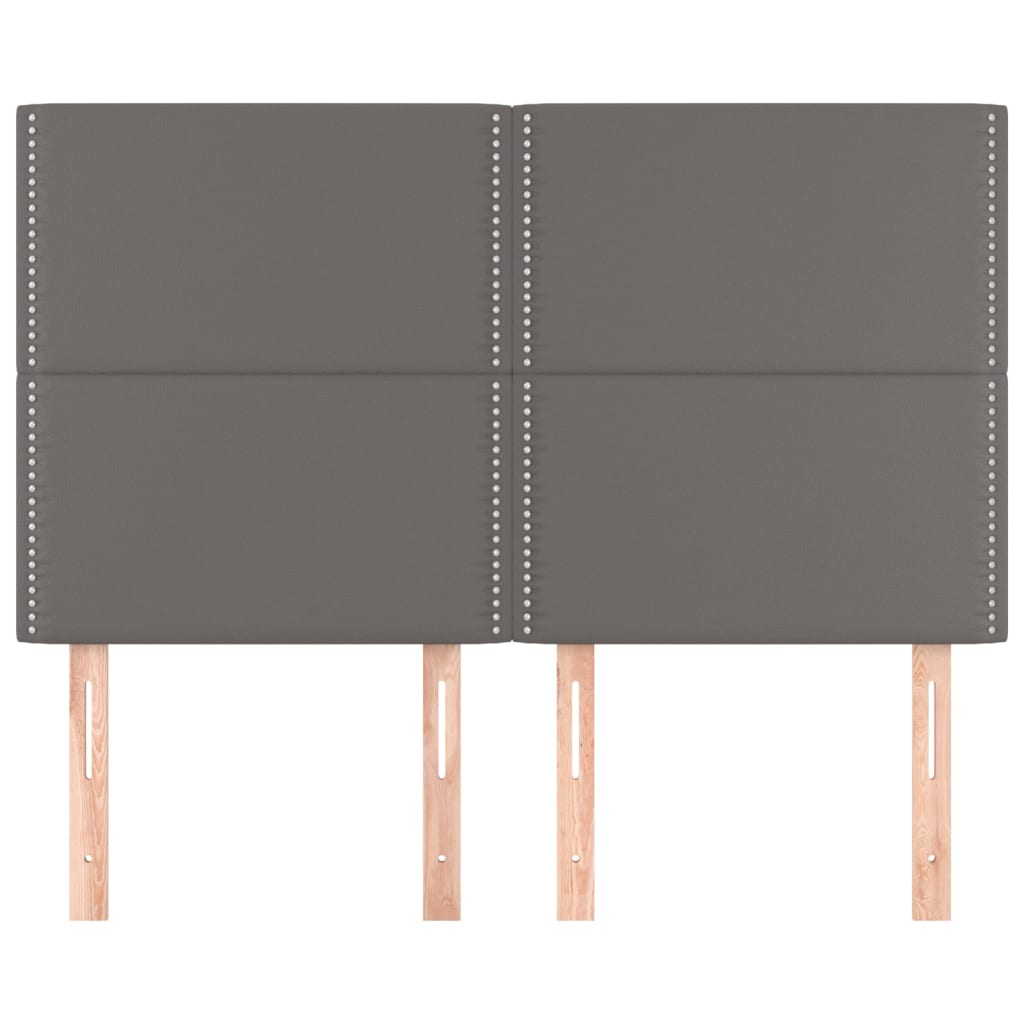 Kopfteil Grau 144x5x118/128 cm Kunstleder