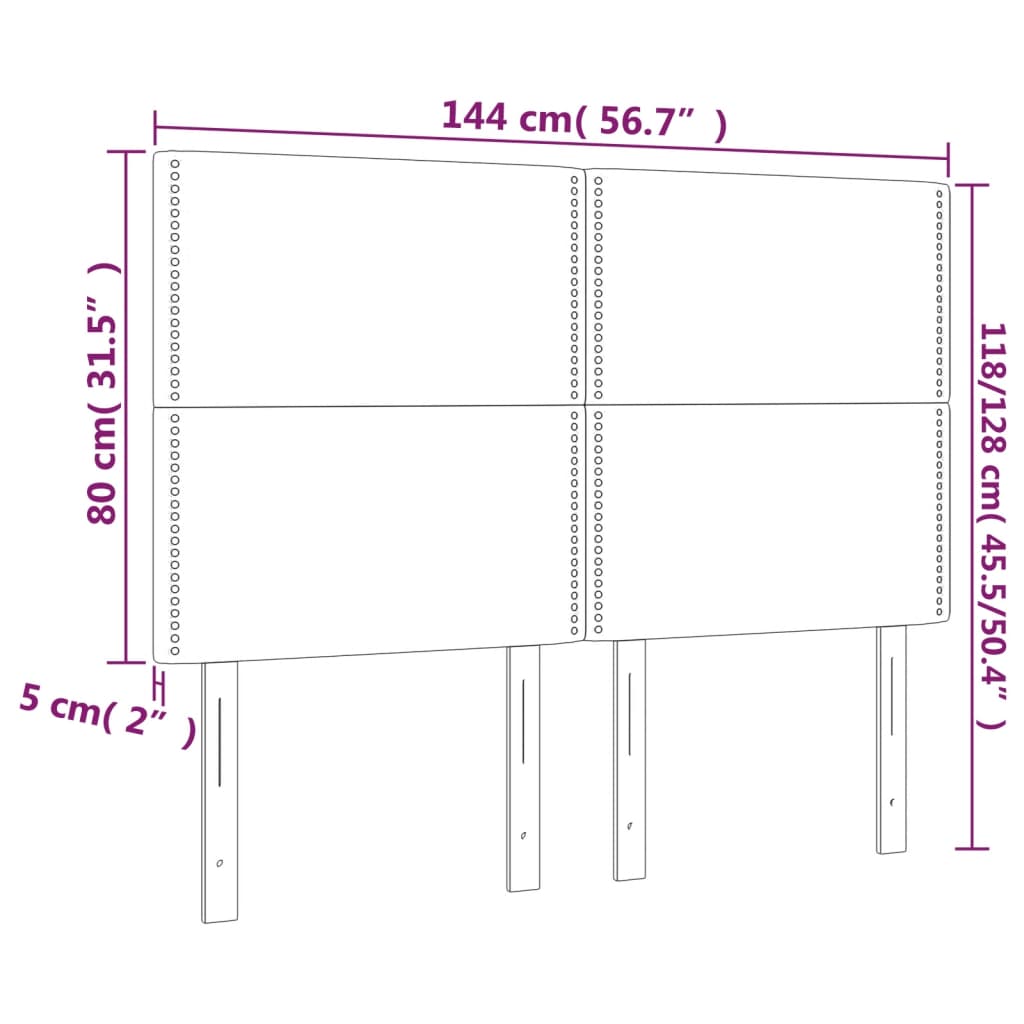Kopfteil Grau 144x5x118/128 cm Kunstleder