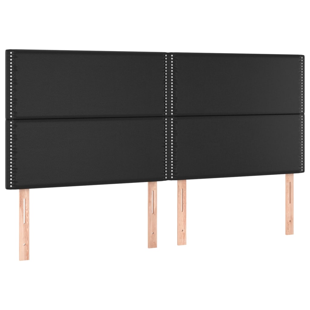 Kopfteil Schwarz 180x5x118/128 cm Kunstleder