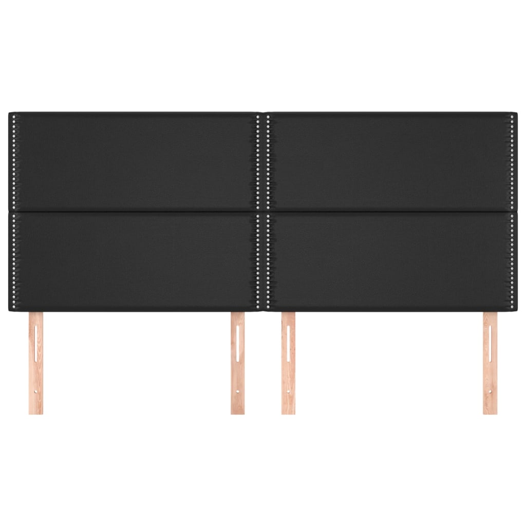 Kopfteil Schwarz 200x5x118/128 cm Kunstleder