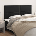 Kopfteil Schwarz 200x5x118/128 cm Kunstleder