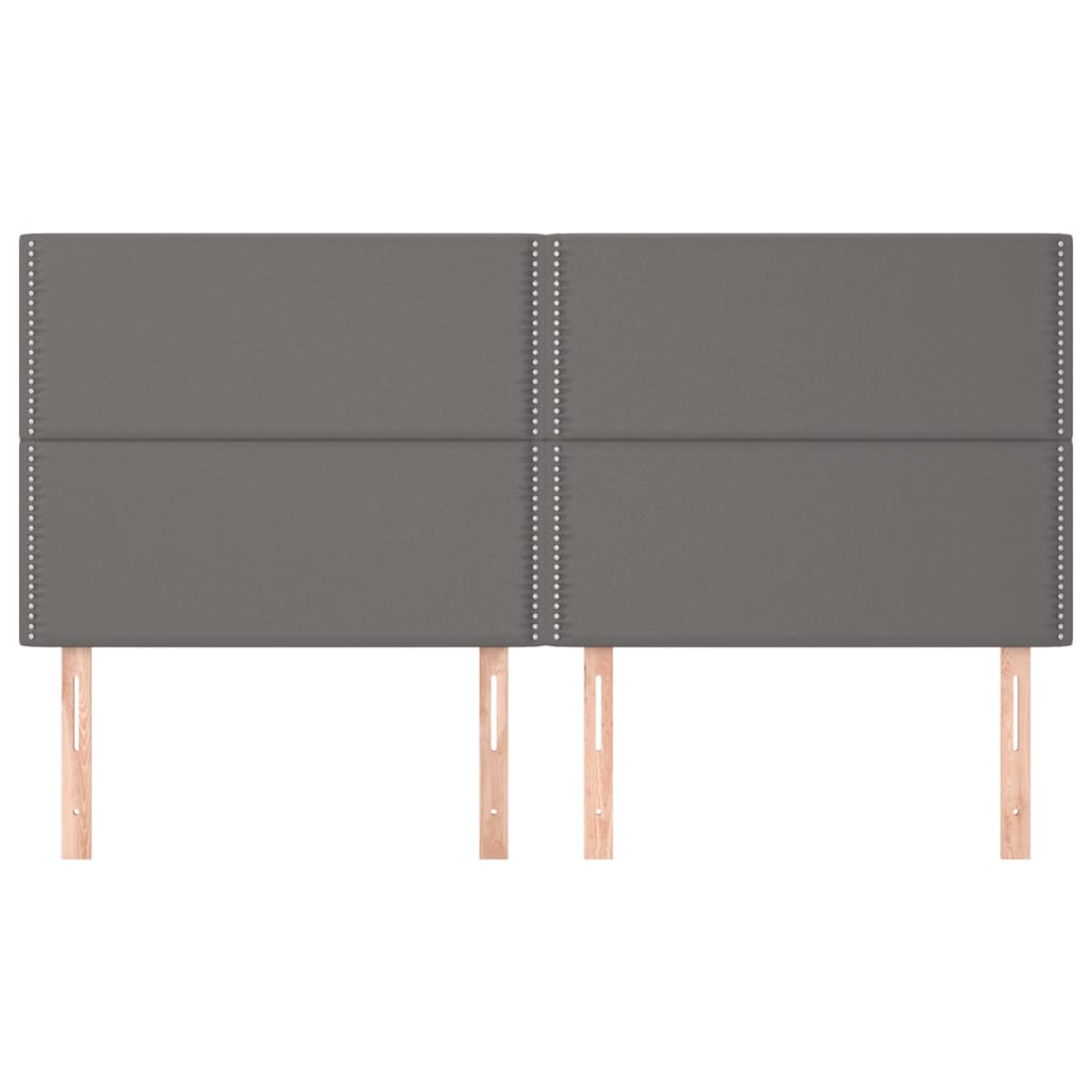 Kopfteil Grau 200x5x118/128 cm Kunstleder