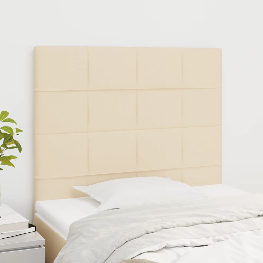 Kopfteil Creme 100x5x118/128 cm Stoff