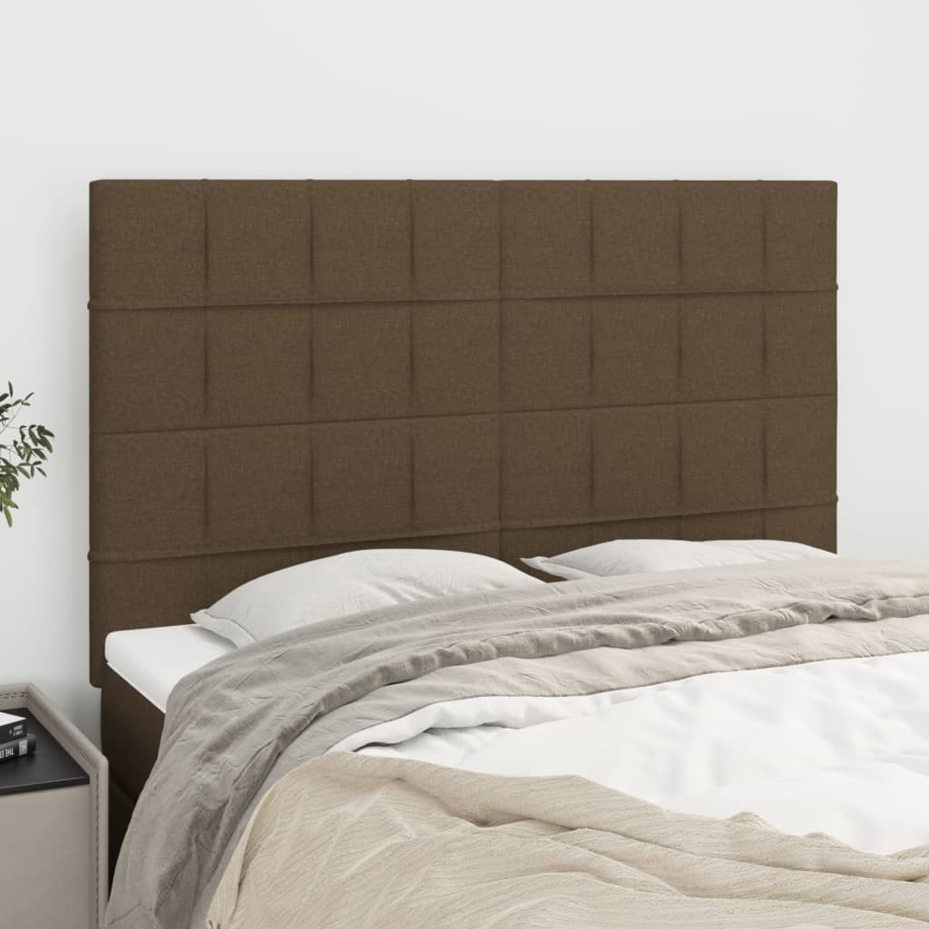 Kopfteil Dunkelbraun 144x5x118/128 cm Stoff