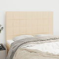 Kopfteil Creme 144x5x118/128 cm Stoff