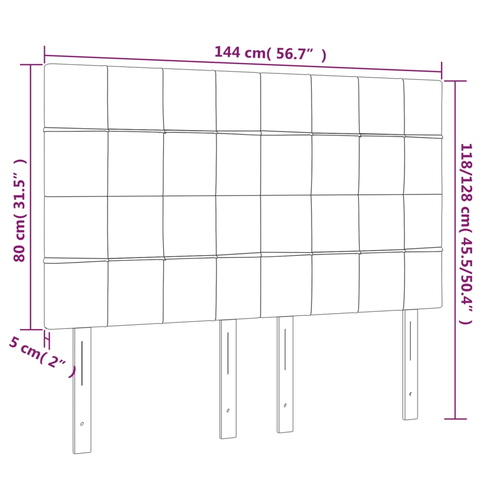 Kopfteil Blau 144x5x118/128 cm Stoff