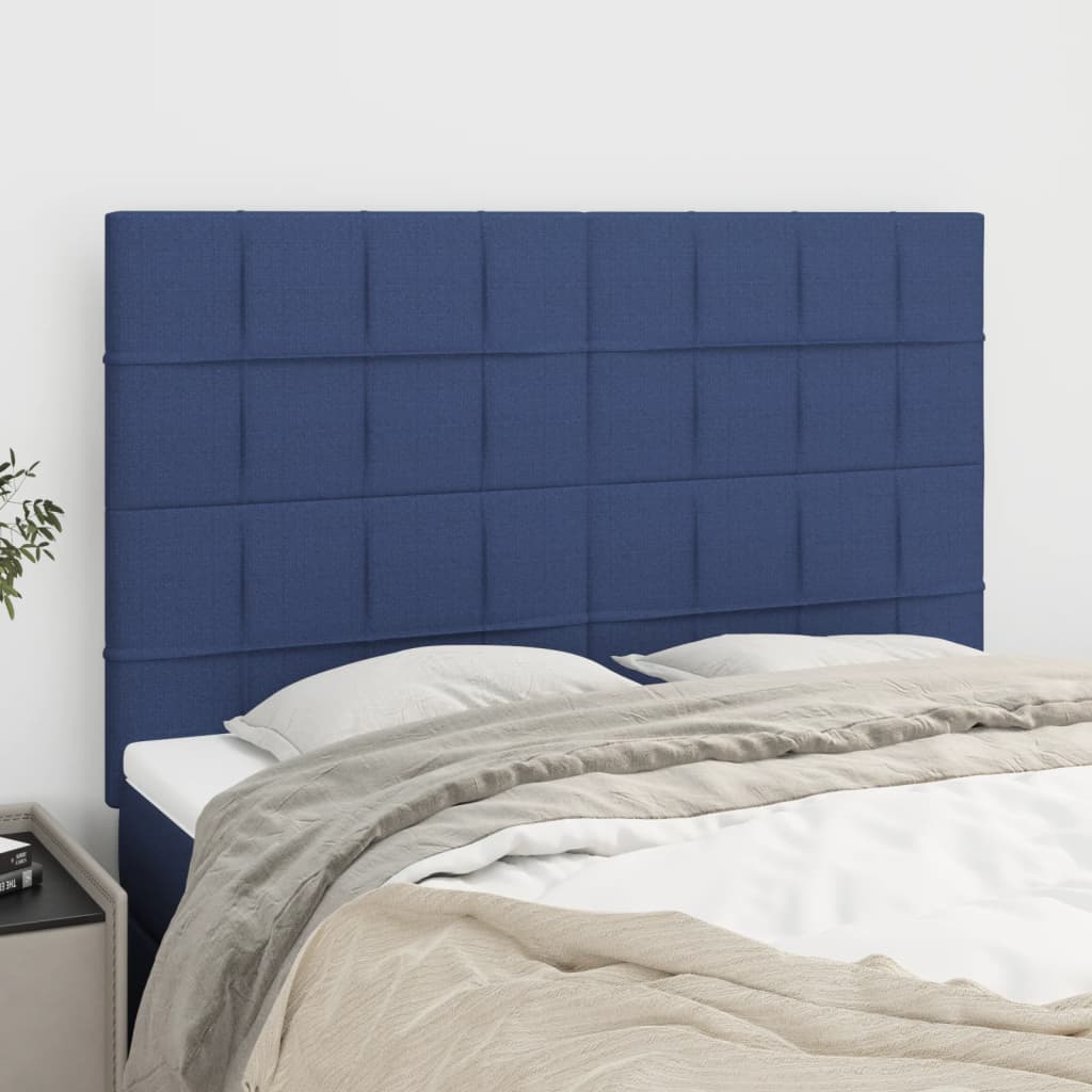 Kopfteil Blau 144x5x118/128 cm Stoff