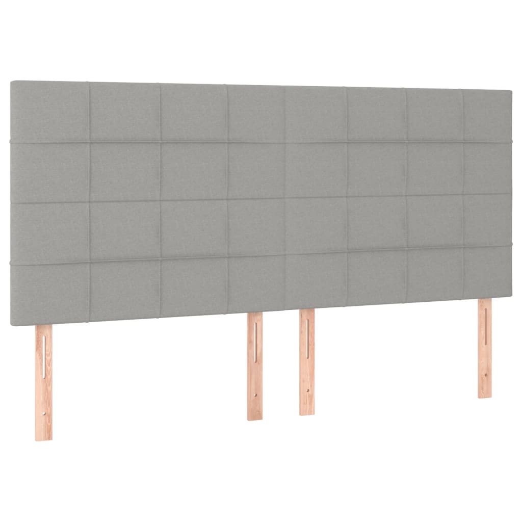 Kopfteil Hellgrau 160 x 5 x 118/128 cm Stoff