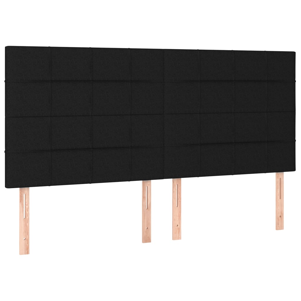 Kopfteil Schwarz 160 x 5 x 118/128 cm Stoff
