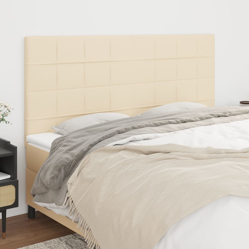 Kopfteil Creme 180x5x118/128 cm Stoff