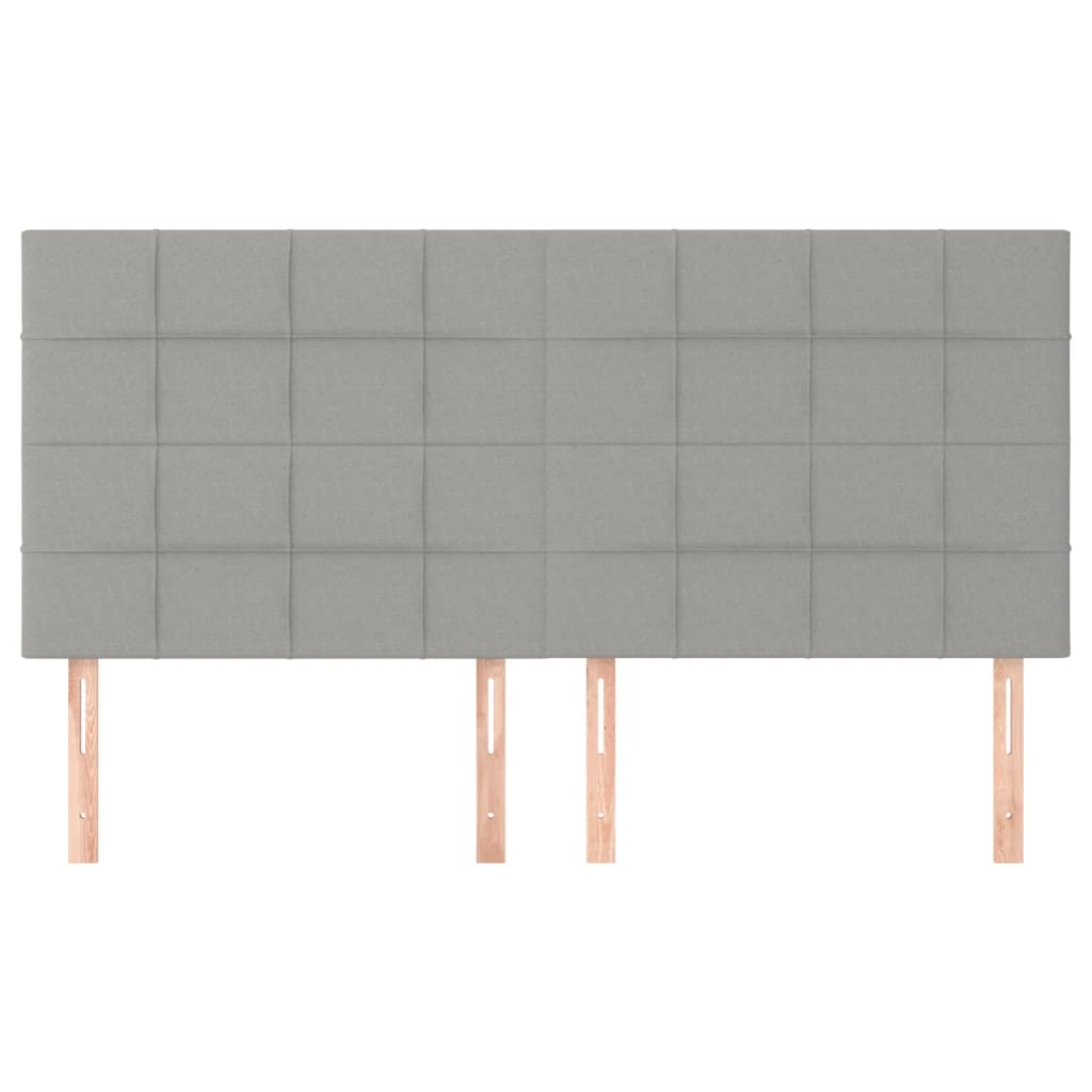 Kopfteil Hellgrau 200 x 5 x 118/128 cm Stoff