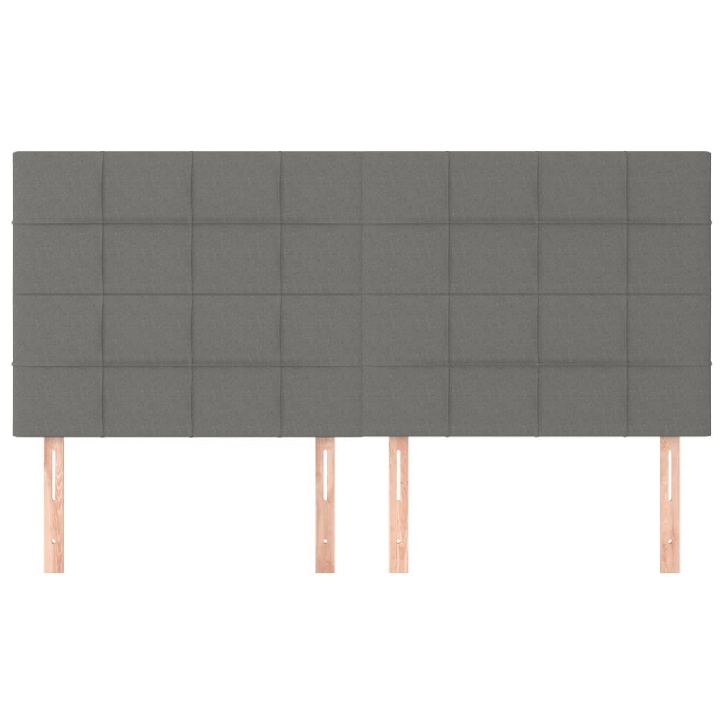 Kopfteil Dunkelgrau 200 x 5 x 118/128 cm Stoff
