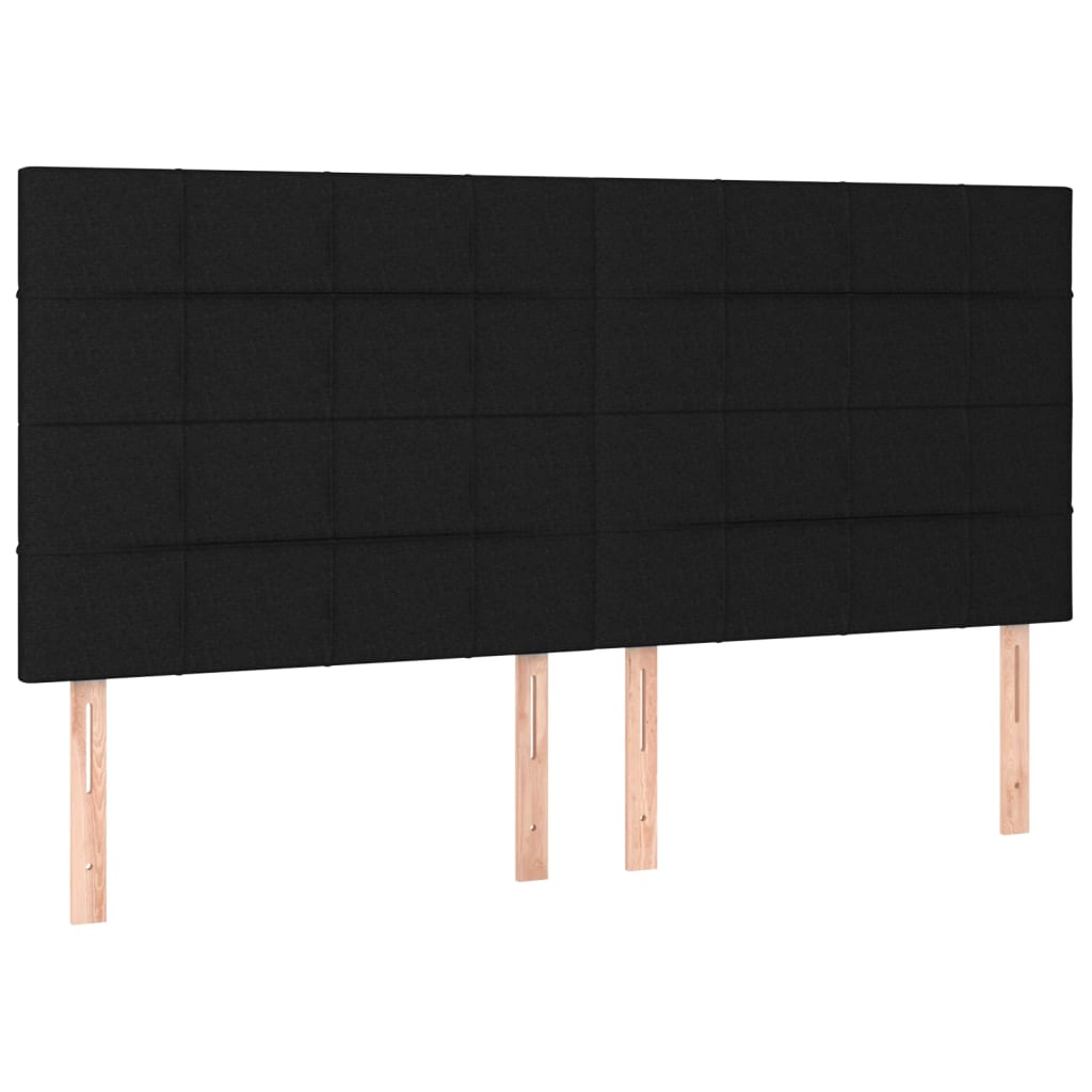 Kopfteil Schwarz 200 x 5 x 118/128 cm Stoff
