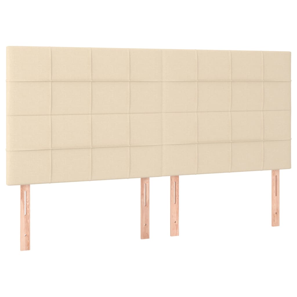 Kopfteil Creme 200 x 5 x 118/128 cm Stoff