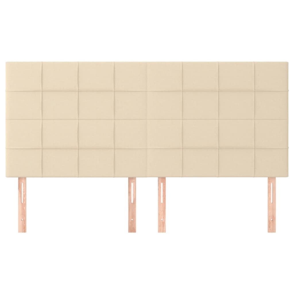 Kopfteil Creme 200 x 5 x 118/128 cm Stoff
