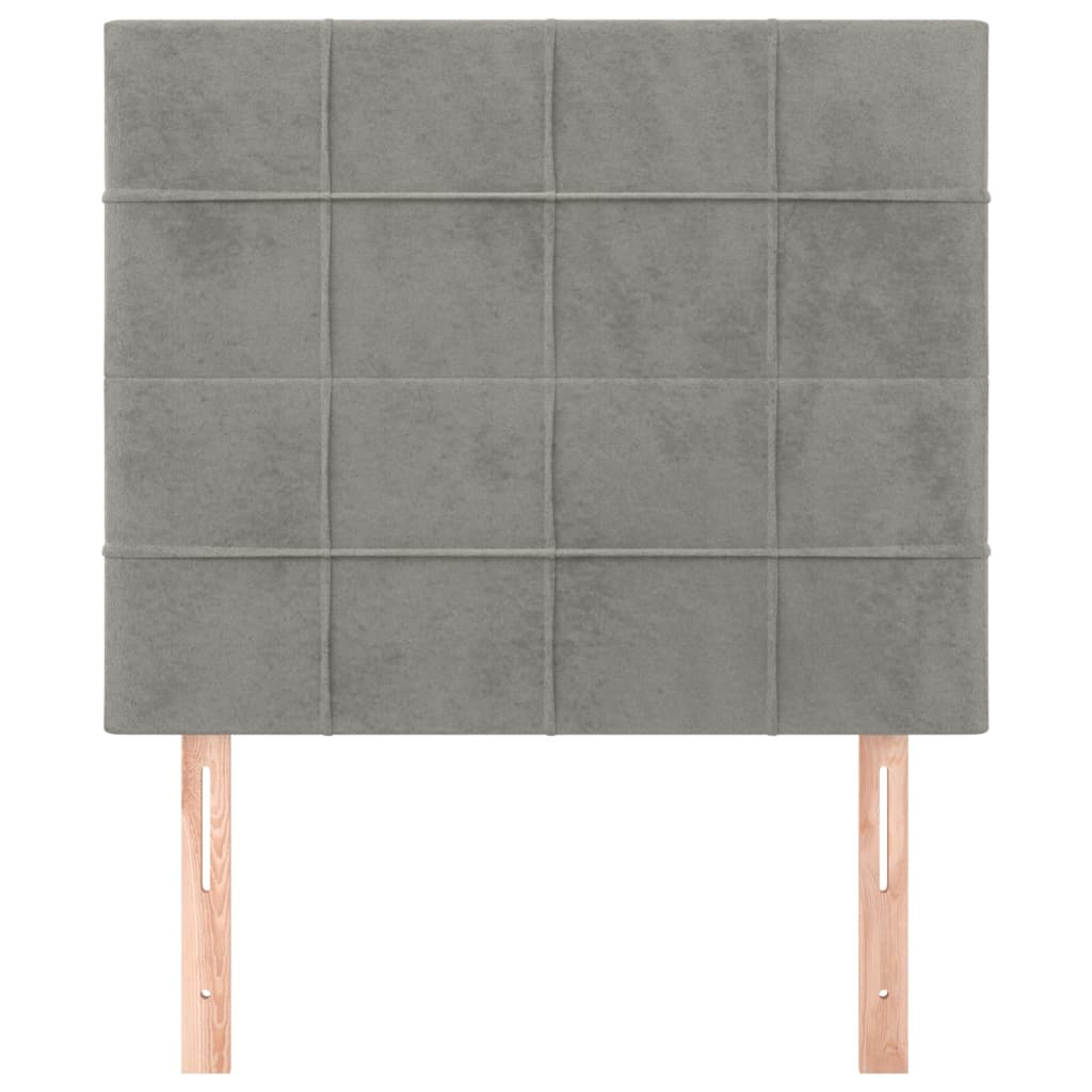 Kopfteil Hellgrau 80x5x118/128 cm Samt