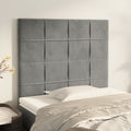 Kopfteil Hellgrau 80x5x118/128 cm Samt