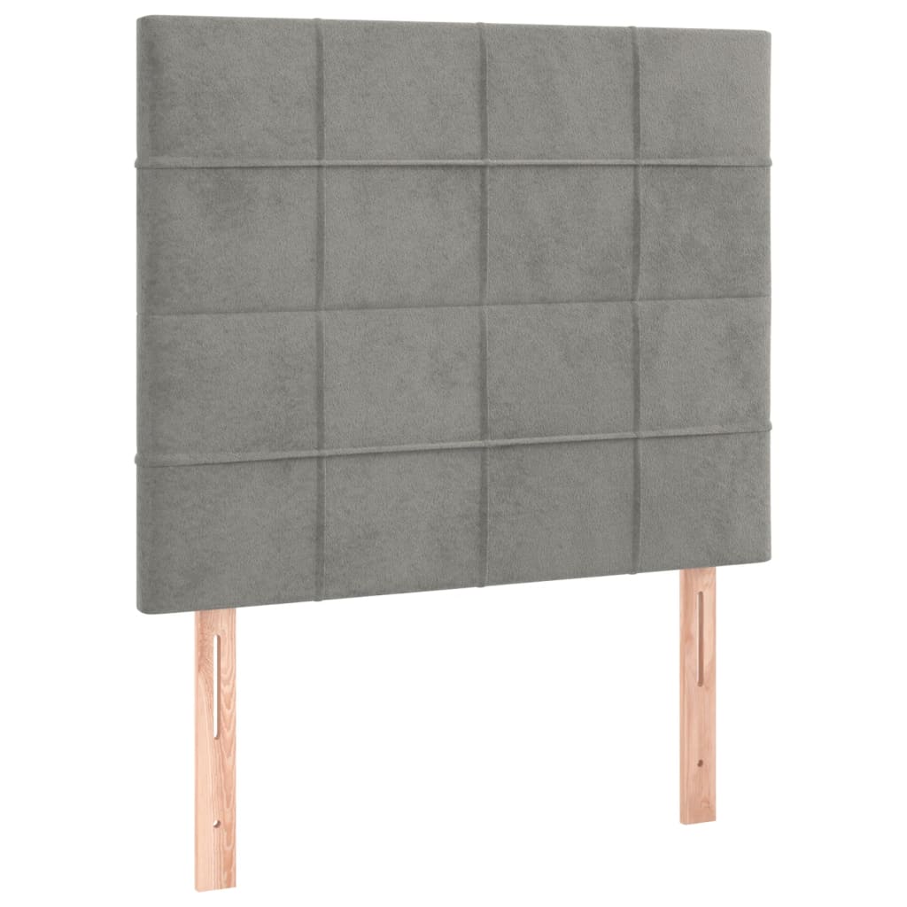 Kopfteil Hellgrau 100 x 5 x 118/128 cm Samt
