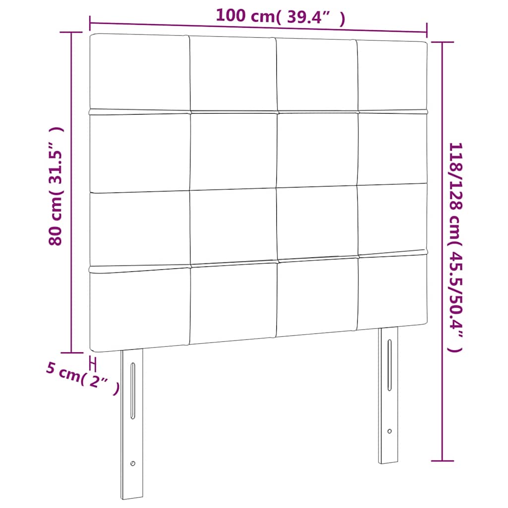 Kopfteil Dunkelgrün 100x5x118/128 cm Samt