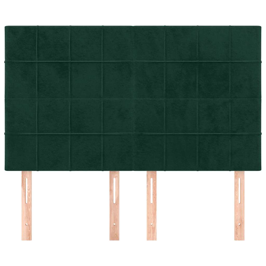 Kopfteil Dunkelgrün 144x5x118/128 cm Samt