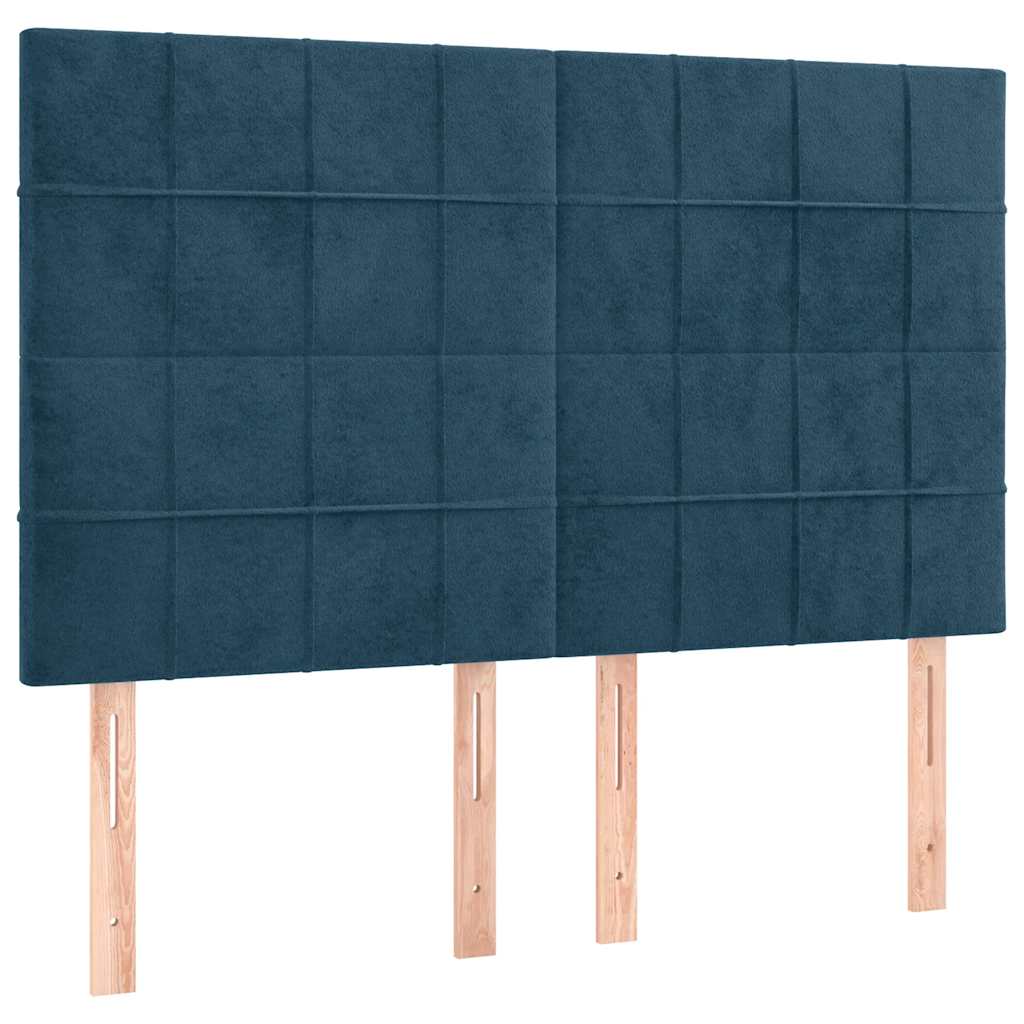 Kopfteil Dunkelblau 144x5x118/128 cm Samt