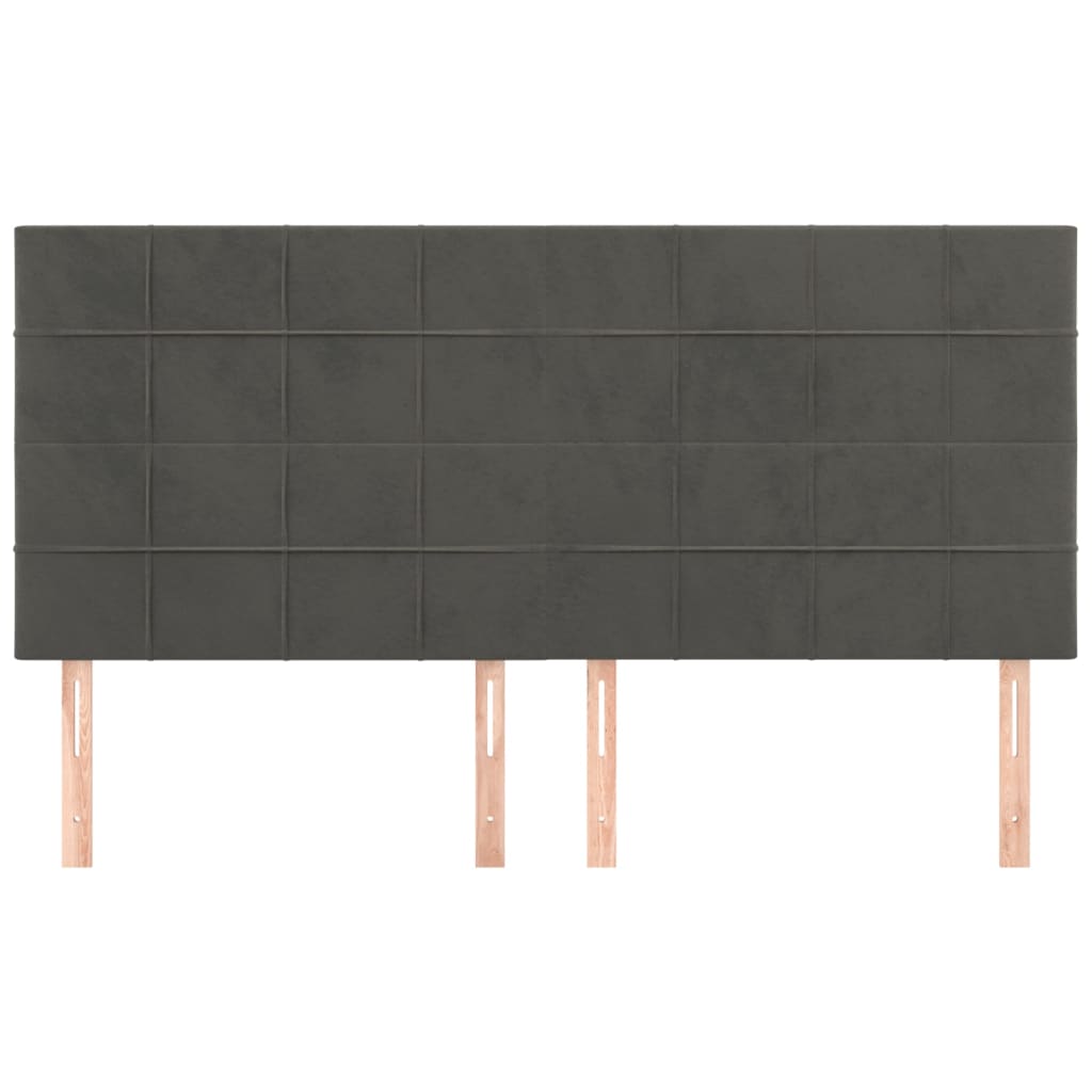Kopfteil Dunkelgrau 160 x 5 x 118/128 cm Samt